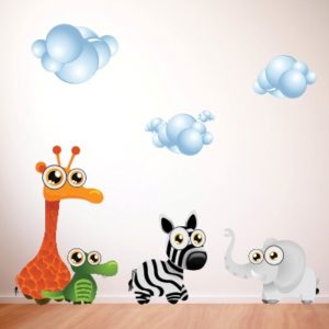 Sticker murale bambini animali colorati - TenStickers
