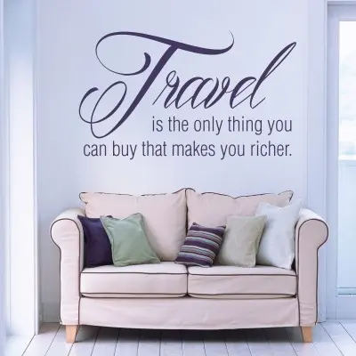 Adesivo Murale Travel Makes You Richer - Stickers Factory